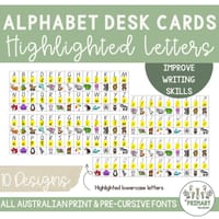 Lower & Uppercase Alphabet Desk Cards All Australian Print & Pre-Cursive Fonts - thumbnail 2 of 4