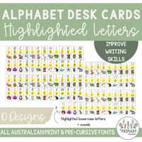 Lower & Uppercase Alphabet Desk Cards All Australian Print & Pre-Cursive Fonts - thumbnail 3 of 4