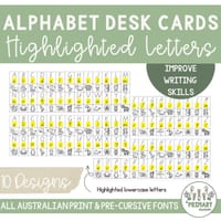 Lower & Uppercase Alphabet Desk Cards All Australian Print & Pre-Cursive Fonts - thumbnail 4 of 4