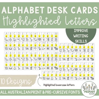 Lower & Uppercase Alphabet Desk Cards All Australian Print & Pre-Cursive Fonts - image 4 of 4
