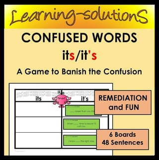 COMMONLY CONFUSED WORDS Game - ITS/IT'S - 6 Boards/48 Sentences to Banish the Confusion - image 1 of 1