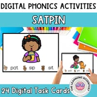 Science of Reading Interactive Phonics Blending and Decoding Task Cards - SATPIN - thumbnail 1 of 4