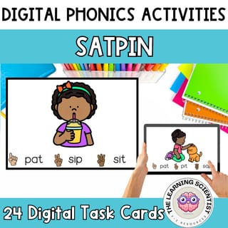 Science of Reading Interactive Phonics Blending and Decoding Task Cards - SATPIN - image 1 of 4