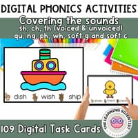 Science of Reading Interactive Phonics Blending and Decoding Digraphs & Soft G/C - thumbnail 1 of 4