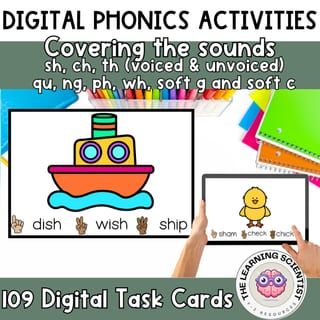 Science of Reading Interactive Phonics Blending and Decoding Digraphs & Soft G/C - image 1 of 4