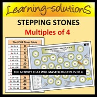 4x Table Activity - STEPPING STONES - Mastering the 4x Table with Multiples - thumbnail 1 of 1