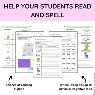 Science of Reading / Synthetic Phonics CVC Read & Spell Words to Sentences - image 2 of 3