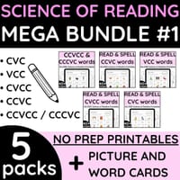 Science of Reading / Synthetic Phonics CVC, VCC, CCVC, CVCC, CCVCC, CCCVC - thumbnail 1 of 4