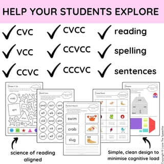 Science of Reading / Synthetic Phonics CVC, VCC, CCVC, CVCC, CCVCC, CCCVC - image 2 of 4