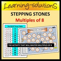 8x Table Activity - STEPPING STONES Master the Multiples of 8 - thumbnail 1 of 1
