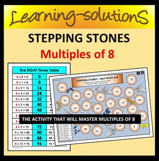 8x Table Activity - STEPPING STONES Master the Multiples of 8 - image 1 of 1