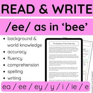 /ee/ Sound Reading & Writing (ea, ee, + more) | Science of Reading & Australian - image 1 of 4