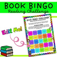 Editable Book Bingo Reading Challenge Customisable Literacy Activity