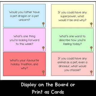 Morning Meeting & Circle Time Conversation Cards - Wellbeing & SEL Discussions - image 4 of 4
