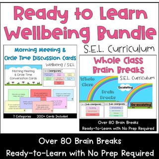 Ready to Learn Wellbeing Bundle | Brain Breaks & Morning Meeting SEL Discussions - image 1 of 1