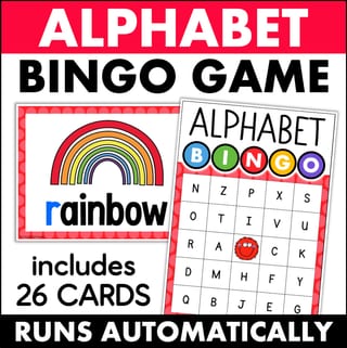 Alphabet BINGO Game Identifying Letters Find the Letter Upper & Lower Case Match - image 1 of 4