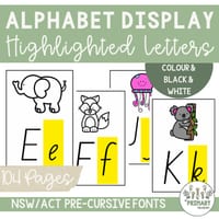 Alphabet Poster Display NSW & ACT Print & Pre-Cursive Fonts Highlighted Letters - thumbnail 3 of 4