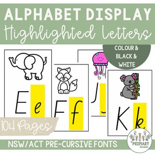 Alphabet Poster Display NSW & ACT Print & Pre-Cursive Fonts Highlighted Letters - image 3 of 4