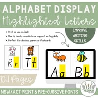 Alphabet Poster Display NSW & ACT Print & Pre-Cursive Fonts Highlighted Letters - thumbnail 4 of 4