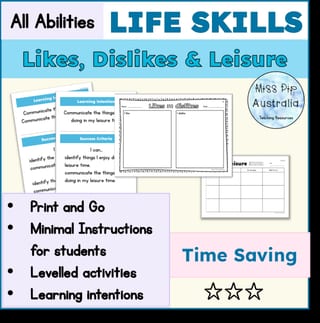 Likes, Dislikes & Leisure | Personal Skills | Life Skills | Education Support | Print & Go - image 4 of 4