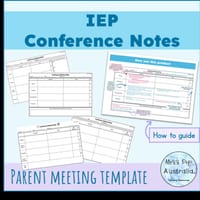 IEP Conference Planning Template - Parent Teacher Meeting Planner -30 variations - thumbnail 1 of 4