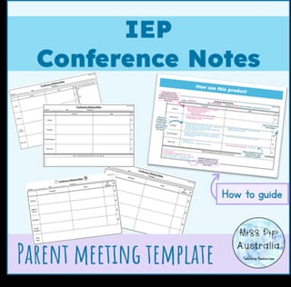 IEP Conference Planning Template - Parent Teacher Meeting Planner -30 variations - image 1 of 4