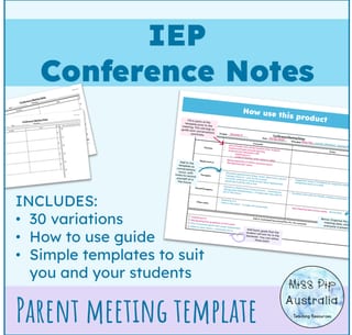 IEP Conference Planning Template - Parent Teacher Meeting Planner -30 variations - image 2 of 4