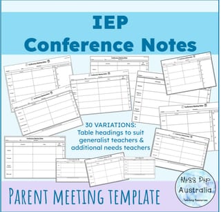 IEP Conference Planning Template - Parent Teacher Meeting Planner -30 variations - image 3 of 4