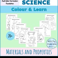 Colour & Learn- Curriculum-Based Colourings: Materials & Properties *Foundation Science* Print & go