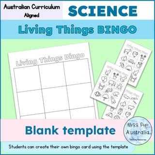 Living Things Bingo | Foundation - Year 3 Science Game | 20 unique cards | Australian Curriculum - image 4 of 4
