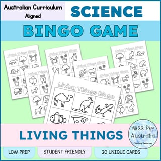 Living Things Bingo | Foundation - Year 3 Science Game | 20 unique cards | Australian Curriculum - image 2 of 4