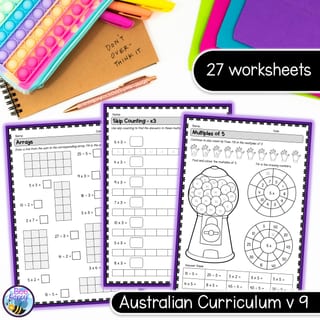 Australian Curriculum v9 Year 3 Multiplication and Division Worksheets and Task Cards - image 2 of 4