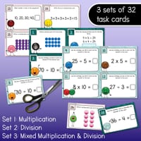 Australian Curriculum v9 Year 3 Multiplication and Division Worksheets and Task Cards - thumbnail 3 of 4