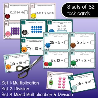 Australian Curriculum v9 Year 3 Multiplication and Division Worksheets and Task Cards - image 3 of 4