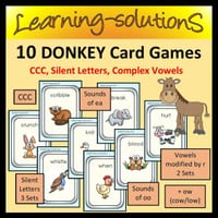 CCC, Silent Letters, Complex Vowels - 10 DONKEY Card Games - thumbnail 1 of 1