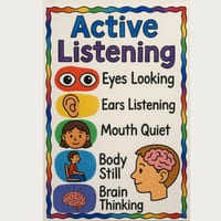 Active Listening Poster – Classroom Behaviour Anchor Chart PDF + PNG - thumbnail 1 of 1