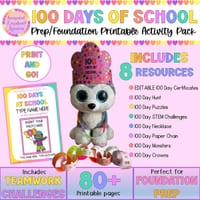 100 Days of School Celebration Activities | Prep/Foundation Printable Pack - thumbnail 1 of 4