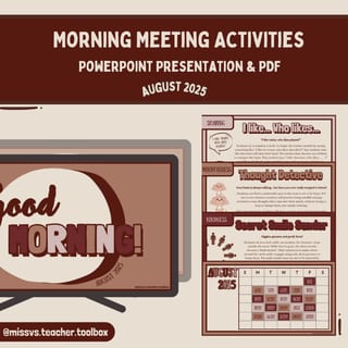 Morning Meeting Activities | Daily August Slides | No Prep SEL Digital Resource - image 1 of 4