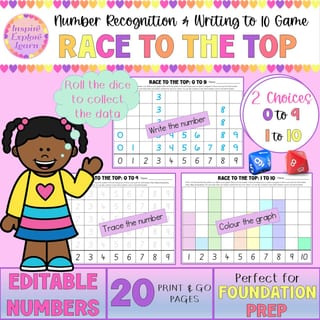Race to the Top Graphing Game | Number Recognition & Writing Numbers to 10 | Data Maths Activity - image 1 of 4
