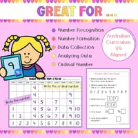 Race to the Top Graphing Game | Number Recognition & Writing Numbers to 10 | Data Maths Activity - thumbnail 2 of 4