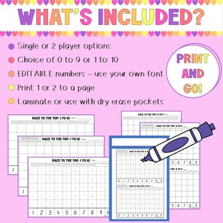 Race to the Top Graphing Game | Number Recognition & Writing Numbers to 10 | Data Maths Activity - image 3 of 4