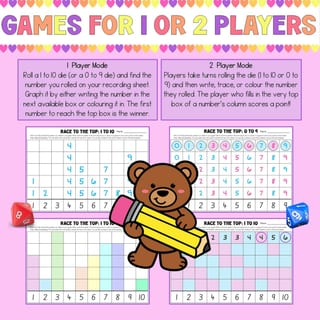 Race to the Top Graphing Game | Number Recognition & Writing Numbers to 10 | Data Maths Activity - image 4 of 4