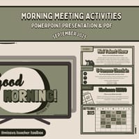 Morning Meeting Activities | Daily September Slides | No Prep SEL Digital Resource - thumbnail 1 of 4