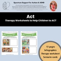 Stop Think Act Therapy Impulse Control Therapy Worksheets for Kids - thumbnail 5 of 7