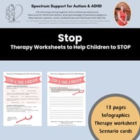 Stop Think Act Therapy Impulse Control Therapy Worksheets for Kids - thumbnail 3 of 7