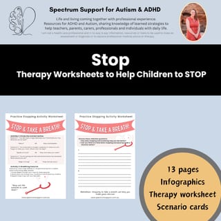 Stop Think Act Therapy Impulse Control Therapy Worksheets for Kids - image 3 of 7