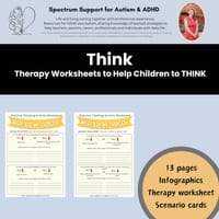 Stop Think Act Therapy Impulse Control Therapy Worksheets for Kids - thumbnail 4 of 7