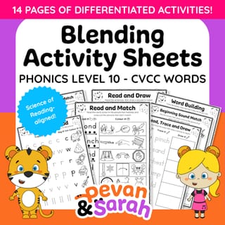 Phonics Activity Booklet - Level 10 CVCC Words | Blending Sounds Worksheets | ALL AUS STATE FONTS - image 1 of 4