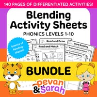 Phonics Activity Booklets Levels 1-10 | FIRST YEAR OF PHONICS | Blending CVC, CCVC, CVCC words - thumbnail 1 of 5