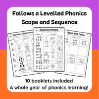 Phonics Activity Booklets Levels 1-10 | FIRST YEAR OF PHONICS | Blending CVC, CCVC, CVCC words - thumbnail 4 of 5